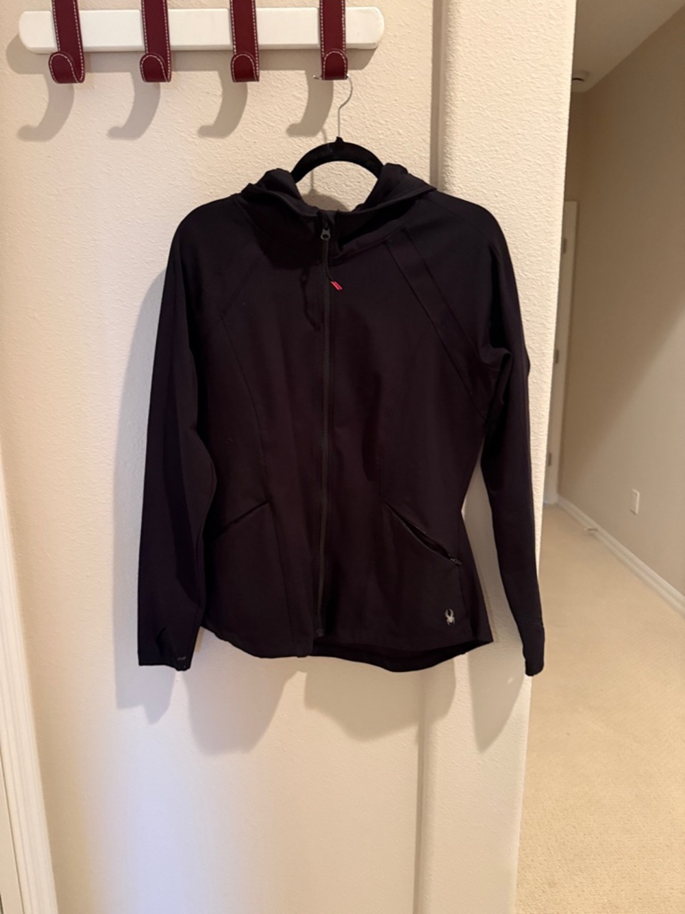 Spyder Women's Black Full-Zip Hoodie Utility Jacket